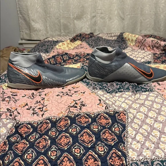 Nike Phantom Vision Academy DF Indoor Soccer Shoes Blue with Orange Swoosh 11.5 - Picture 3 of 10